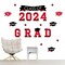 Big Dot of Happiness Red Class of 2024 Graduation Party Wall Decals Set of 20